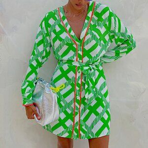 Never Fully Dressed Green Jasmine Mini Dress Size Medium